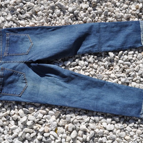 Girls' Skinny Jeans, Adjustable Girls Stretch Denim Sequin-Stripe Design Size 10 - Picture 4 of 5